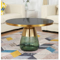نسخة طبق الأصل من الزجاج العلوي Casablancabrass Gold Smart Coffee Table